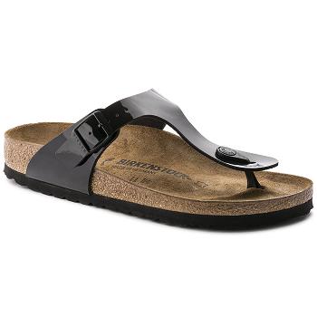 Dámské Gizeh Birkenstock Lakovaná Birko-flor Černé | CZ 431BEX